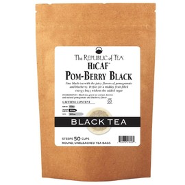 The Republic of Tea HiCAF Pom-Berry Black Tea, 50 Tea Bags, High Caffeine Pomegranate Blueberry Tea