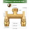 Hose Splitter 2 Way Heavy Duty, Solid Brass Full Flow