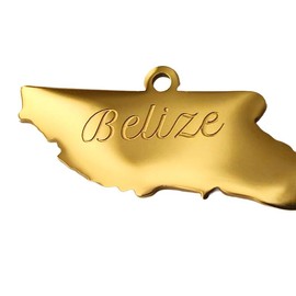 Belize Shaped Charm Pendant Bracelet, Necklace, or Earrings, Country Charm, Travel Charm - Color: Gold