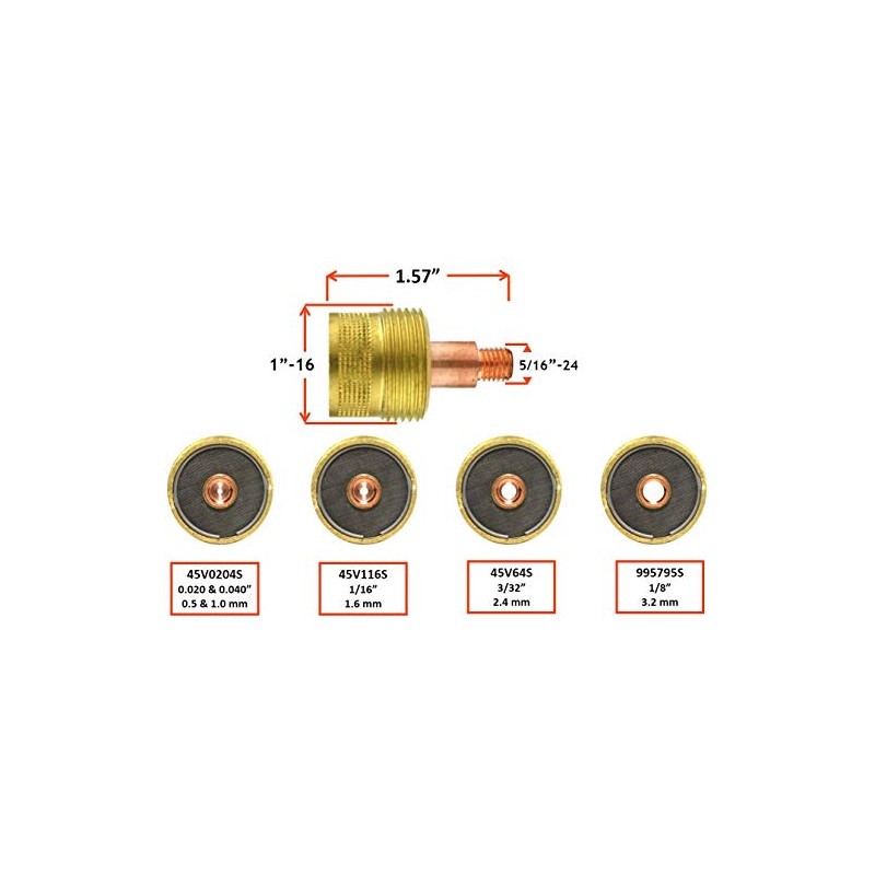 SÜA - Large Diameter Gas Lens Collet Body for TIG
