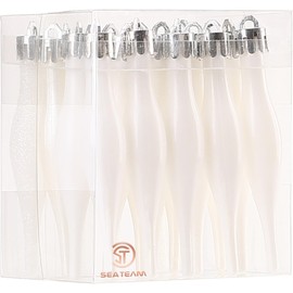 Sea Team 20-Pack Christmas Droplet Ornaments with Strings, 85mm/3.35" Baubles, Shatterproof Plastic Christmas Bulbs, Hanging Decorations for Xmas Tree, Holiday, Wedding, Party, White