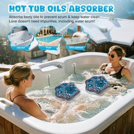 peloni Hot-Tub-Scum-Absorber Paw Spa-Sponge-Oil-Absorbing-Sponge Reusable-Scum-Bug-Hot-Tub-Floating-Sponge-Remover Skimmer-Songe-Absorber Keep Water Cleaner Hot-Tub-Accessories Swimming Pool 2-Pack