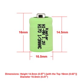 Dantona Single Cells 1/3AAA-150NM-NT Nickel Metal Hydride (NIMH) - Rechargeable