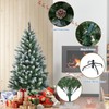 4.5FT Pre-Lit Christmas Tree, Artificial Christmas Pine Tree with White