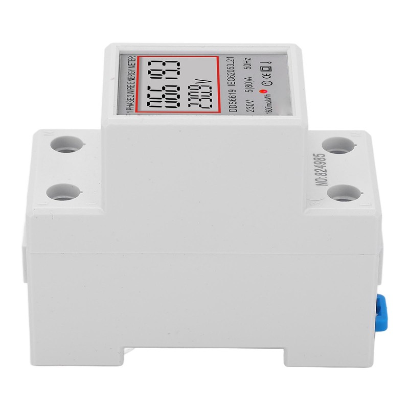 LCD Digital Electricity Meter Single Phase 2 Pin DIN Rail