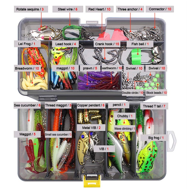 Leeko Fishing Lure, Spinner Fishing Set, Artificial Lure, Blinker, Rubber