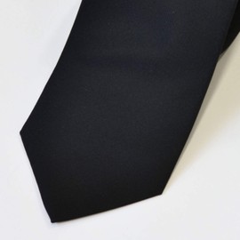 Tuxedo Station Men's Necktie, Silk, Black, Formal Clothes, Plain, Stylish, For Ceremonial Occasions, Black