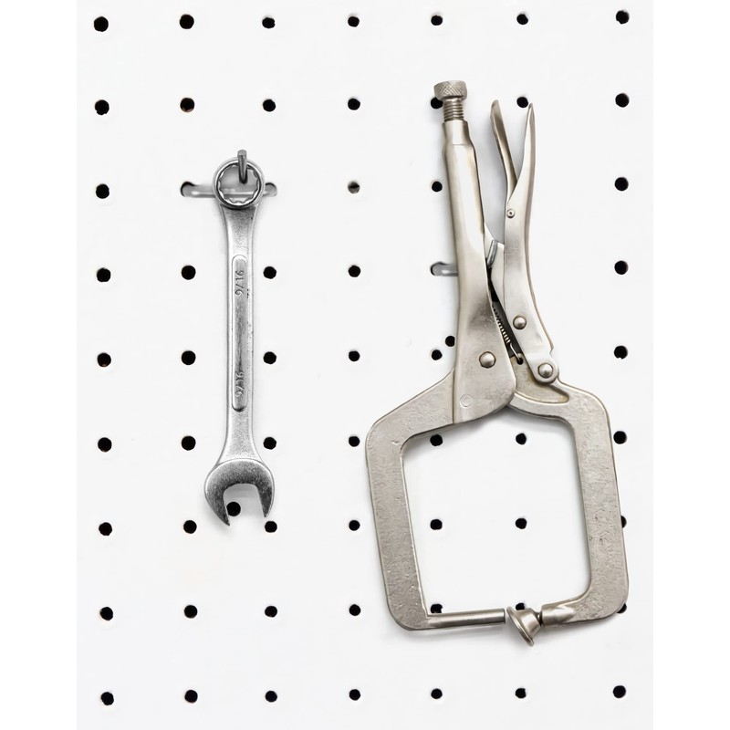 QWORK® 60 x Perforated Wall Hooks, Pegboard Hooks, Tool Wall