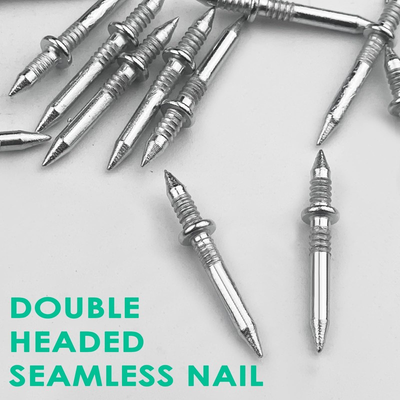 Baxcdyswe Pack of 300 Seamless Nails with Double-Headed Base Thread,