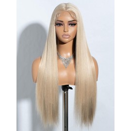 Joedir Long Straight Synthetic Lace Front Wig T Part lace Frontal Wigs for Women Long Silk Straight Natural Wig Heat Resistant Fiber 28 Inches