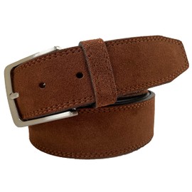 MENS ITALIAN SUEDE BELT 40MM (XL-38-41-INCHES, BROWN)