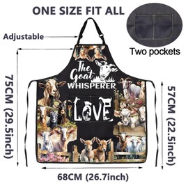 ENSIANTH Goat Apron Cooking Apron with Pocket Funny Goat Kitchen Garden Apron Goat Whisperer Goat Lover Farmer Gift, 2486 Goat Apron