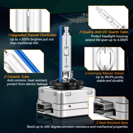 Asasytal D3S - Bombillas de xenón para faros delanteros de xenón 8000 K, blanco frío, azul brillante, haz alto/bajo, 35 W, xenón, 2 unidades