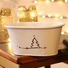 Fyne-Finds Set of 2 White Tin Pail Trough Planter Pot