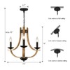 LAMPKEDUO Farmhouse Chandelier for Dining Room 3-Light 19" Wide Adjustable