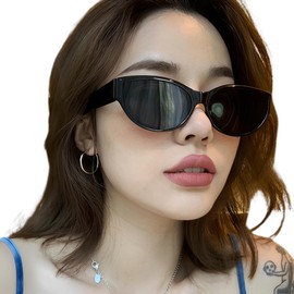 88flix Korean Women's Sunglasses, Sunglasses for Women, UV Protection, Slim, Small Face, Classic, Unisex, Black