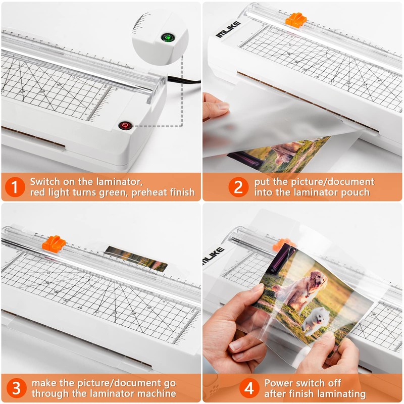 IMLIKE A4 Thermal Laminator with Laminating Pouches - 9" Photo