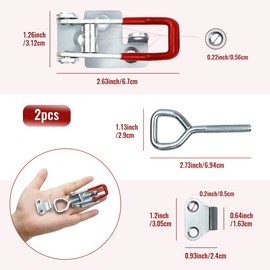 2 PCS Heavy Duty Toggle Clamp Latch 4002 Adjustable Latch Hardware, 551Lbs Holding Capacity, Quick Release Pull Latch Clamp for Box Case Trunk, Industrial EquiIpment, Smoker Door and More (4.9inch)