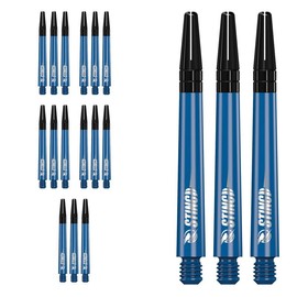 Ruthless Sting 5XS1762 Medium 49mm Solid Blue Polycarbonate Dart Shafts with Black Aluminium Tip - 5 Sets of 3 Shafts