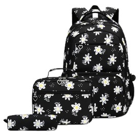 VIDOSCLA Girls Daisy Backpack Elementary Students BookBag School Bag for Kids