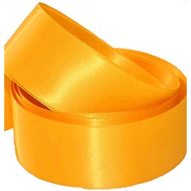 Satin Ribbon - 50mm Wide - 2.5 Meters - Many Colours - BUY 3 & Get 1 Free (Yellow Gold)