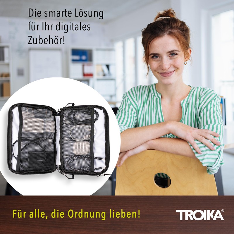 TROIKA Black Tech Pouch 2 - BBL64/BK - Cable Bag
