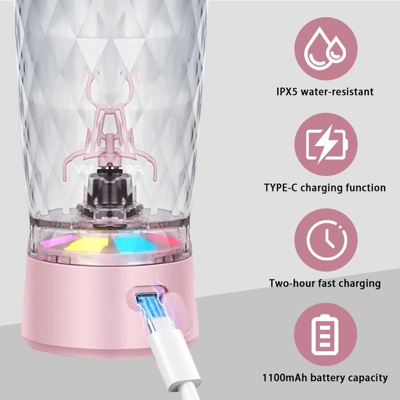 Electric Protein Shaker Bottle, USB Rechargeable Mixing Cup, Water Drink