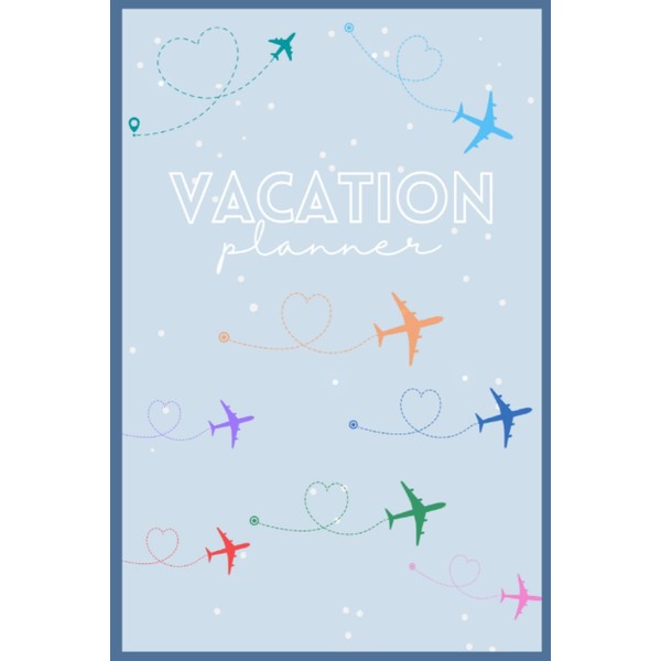 Vacation planner, happy planner cover, minimalist notebook, 6x9, 50 pages