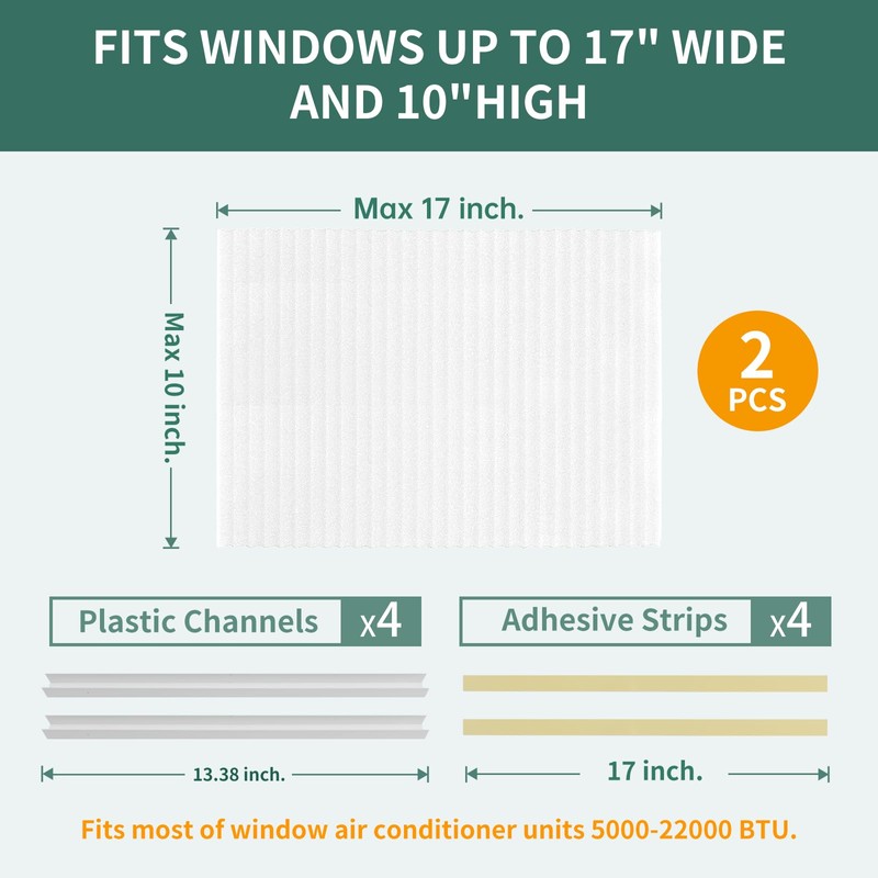 Window Air Conditioner,Side Insulated Foam Panel, Summer/Winter Heat and Draft