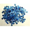 12 Diminutive Cobalt Blue Mother of Pearl Buttons ~ under