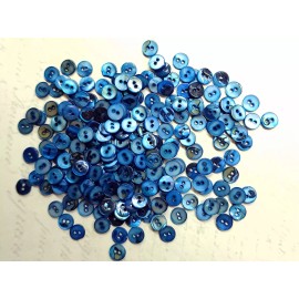 12 Diminutive Cobalt Blue Mother of Pearl Buttons ~ under 3/8" ~ Dimi MOP Shell