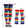 Nujvnuj Rainbow Striped Stockings Glove Set - Women Girls Carnival