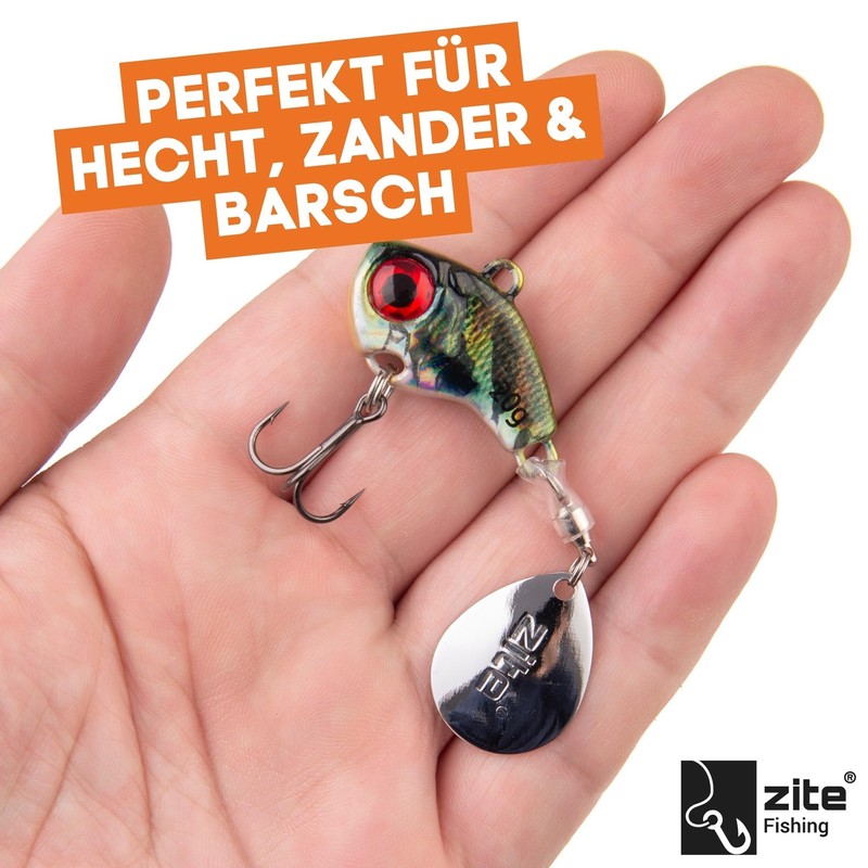 Zite Fishing Jigspinner Starterset | Barschköder Zanderköder Hechtköder Neon &