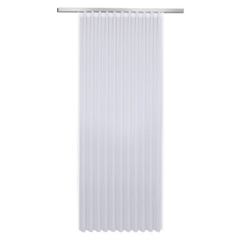 Curtain / Curtain with Curtain Tape MARRY / White / Semi-Transparent Quality / Modern Single Pleat Tape / Curtain in Three Heights (W x H 200 cm x 245 cm)