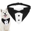 Tuxedo Bandana Collar with Bow Tie Pet Wedding Tux Formal