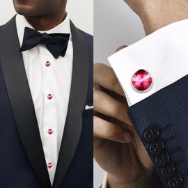 Cufflinks for Men with 4/6 pcs Shirt Studs Set, Gift Box Packed, Mens Jewelry or Accessories for Wedding, Party, Anniversary, Birthday