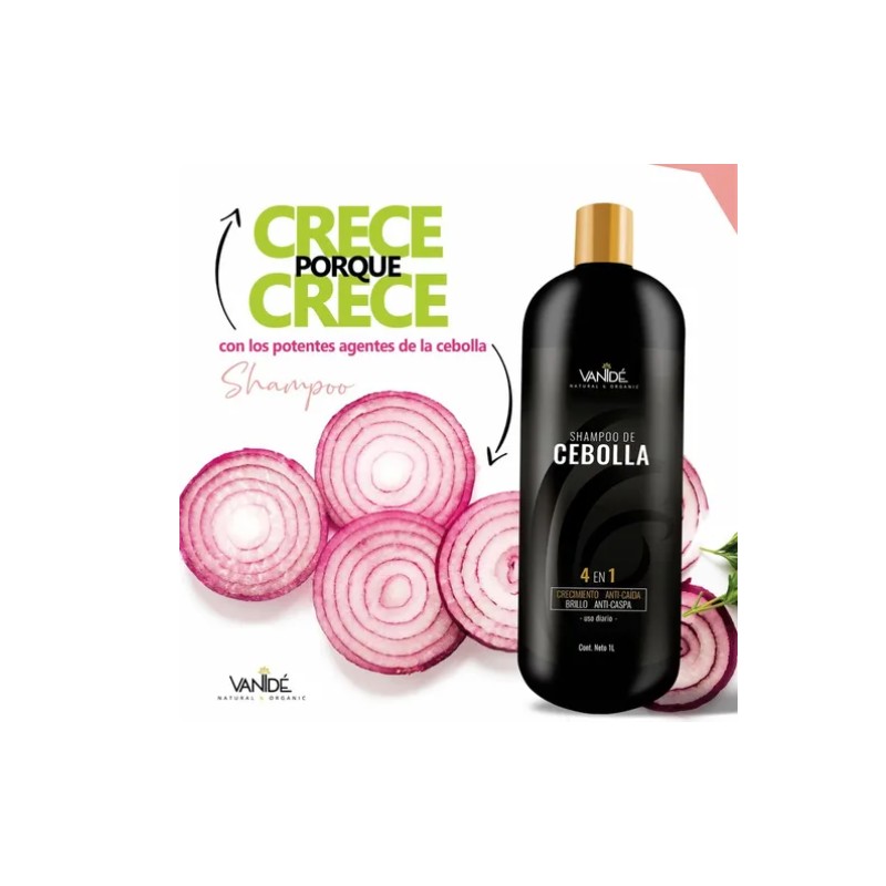 Shampoo Con Cebolla Para Crecimiento Del Cabello Vanidé