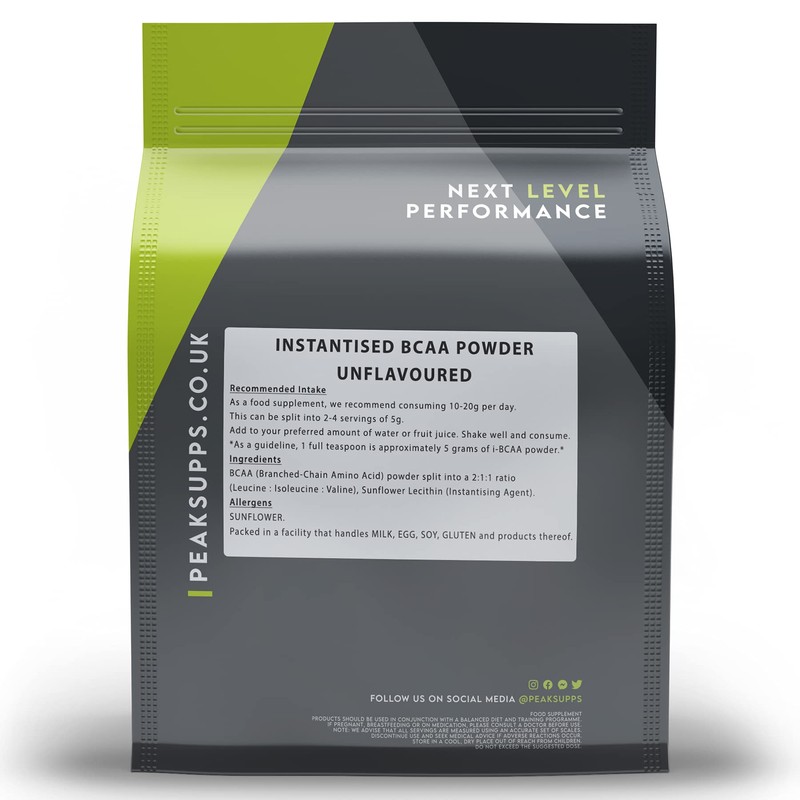 Instant BCAA Powder 250g - Branched Chain Amino Acids -