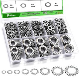 Ruibapa 550PCS External Tooth Lock Washers Assortment Kit (M2.5-M12)