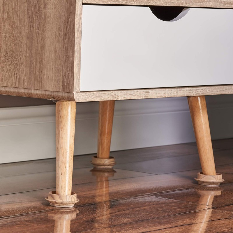 Medipaq Felt Castor Cups – 8x Small 44mm Light Wood