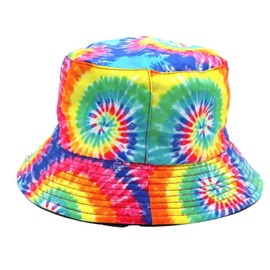 aoozleny Unisex Print Rainbow Double Side Wear Reversible Travel Beach Fisherman Cap Bucket Hat