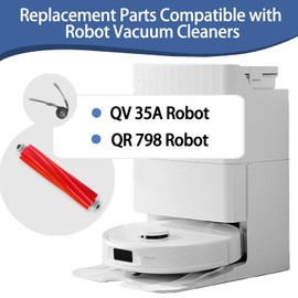 XVXUOU Replacement Accessories kit Compatible with Roborock QV 35A / QR 798 Vacuum Cleaner Robot Parts 2 Main Brush 4 HEPA Filter 6 Side Brush 6 Mop Cloth 6 Dust Bag