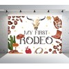 Loccor 8x6ft Fabric My First Rodeo Backdrop Western Cowgirl Cowboy