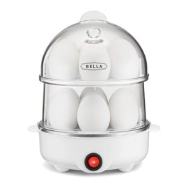 bella Rapid Electric Egg Cooker and Poacher with Auto Shut Off for Omelet, Soft, Medium and Hard Boiled Eggs, 14 Egg Capacity Tray, Double Stack, White