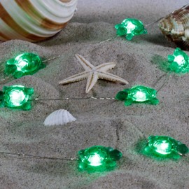 Turtle String Lights, Impress Life Summer Decorative LED Silver Wire 10 ft 40 LEDs with Remote for Indoor, Covered Outdoor Beach Party Decorations, Tent Wedding Holiday, Birthday Gift, Bedroom