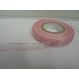 2 metres of 9mm Sheer Organza Ribbon Light Baby Pink Double Sided 9 mm