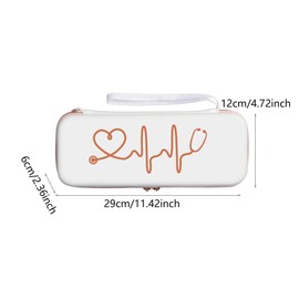 perfeclan Stethoscope Carrying Case Storage Box Portable, Wear Resistant, with Wrist Strap, Waterproof Nurse Accessories Organizer, White