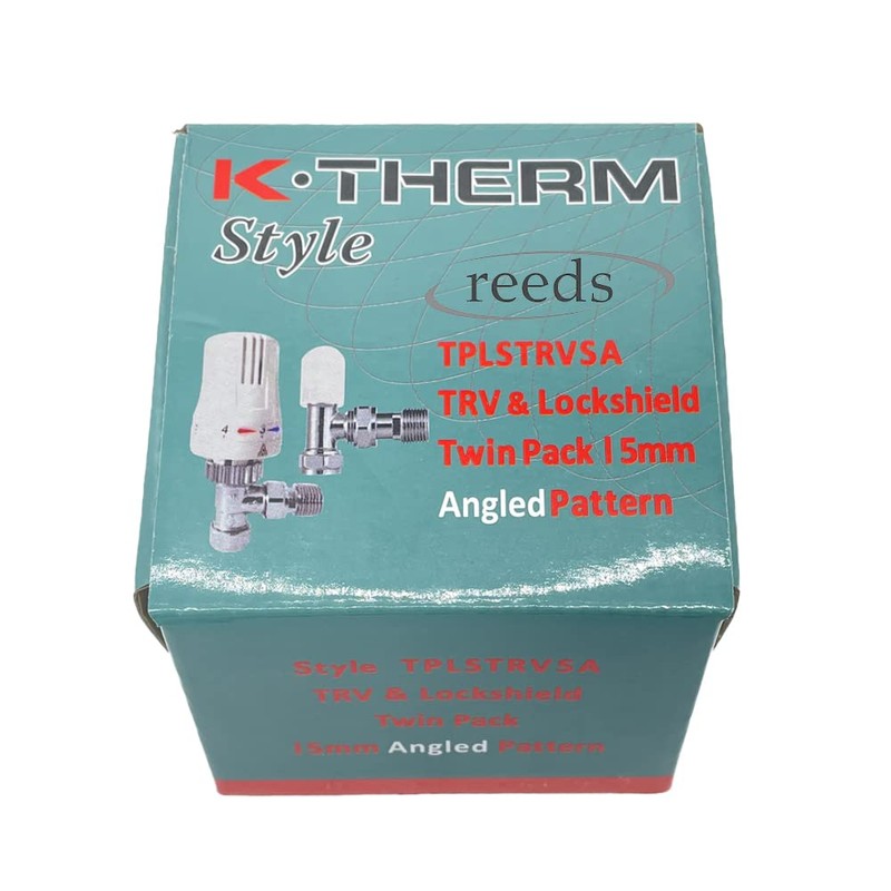 Reeds Thermostatic Radiator Valve TRV with Lockshield White Chrome 15mm