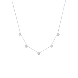 Elli Women's Flower Ball Necklace with Crystals in 925 Sterling Silver, 40 cm, Sterling Silver, Cubic Zirconia