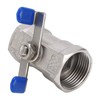 1in Full Port Ball Valve Stainless Steel Butterfly Shape Double